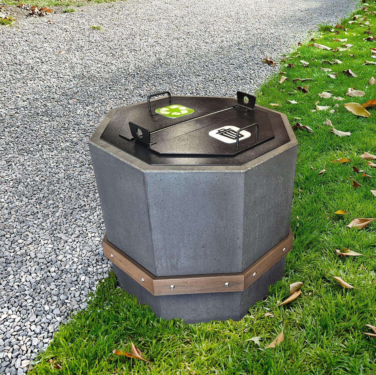 Poubelle en béton préfabriqué 